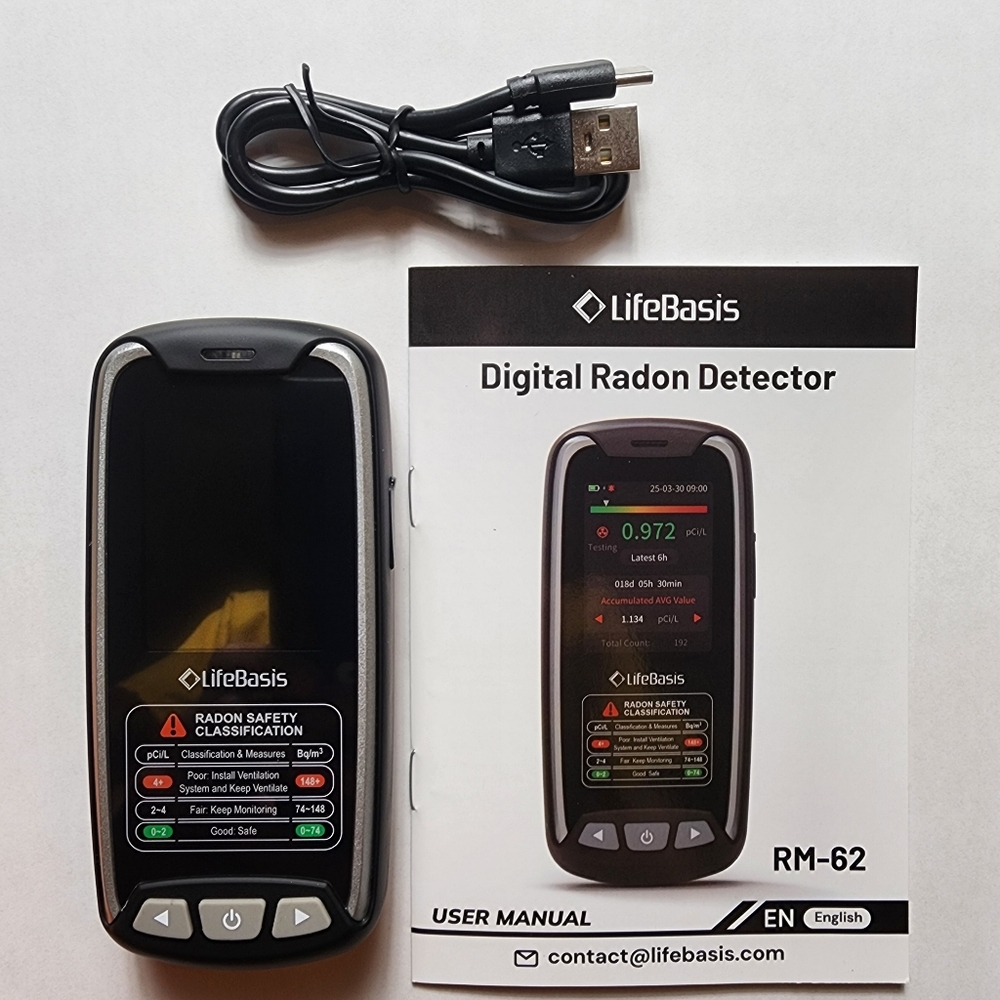 Life Basis Digital Radon Detector with TFT Color Display